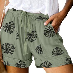 Palm Leaf Drawstring Shorts *ALL ITEMS ARE NEW, FROM MY CLOSED BOUTIQUE